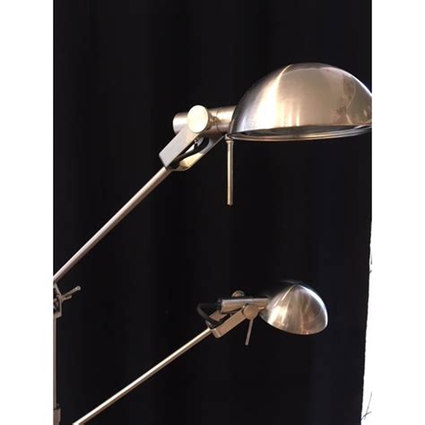 Double Swing Arm Tandem Adjustable Halogen Floor Lamp | Chairish