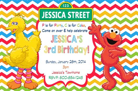 FREE Printable Elmo Sesame Street Birthday Party Invitations | FREE ...