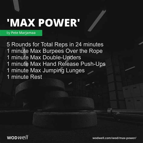 "Max Power" Workout, Coach Creation WOD | WODwell