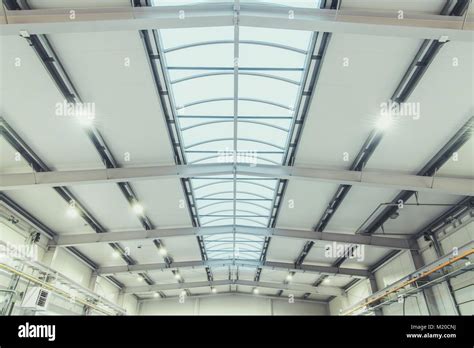 Modern Warehouse Construction. Warehouse Roof with Large Skylight Stock Photo - Alamy