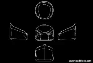 bean bag dwg model for autocad - iCADBLOCK