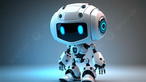 Robot White Cute Robot Blue Light Background, White, Cute, Robot Background Image And Wallpaper ...