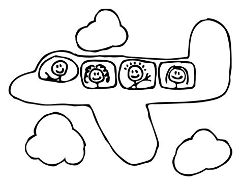 kids drawing of a plane - Clip Art Library