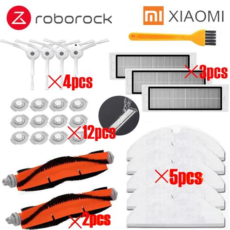 Suitable for Xiaomi Robot Vacuum Cleaner roborock Spare Parts Kits Side Brushes HEPA Filter ...