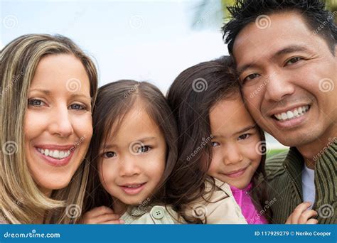 Mixed race family. stock image. Image of happiness, husband - 117929279