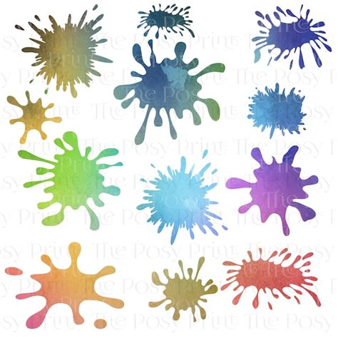 Paint Splat PNG Paint Splatter Clipart Printable Clip Art - Etsy