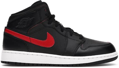 Air Jordan 1 Retro Mid 'Black Gym Red' (GS) - 554725-009 - Novelship