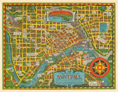 Map of the City of Saint Paul. Capital of the State of Minnesota. Done in the Old Style for Your ...