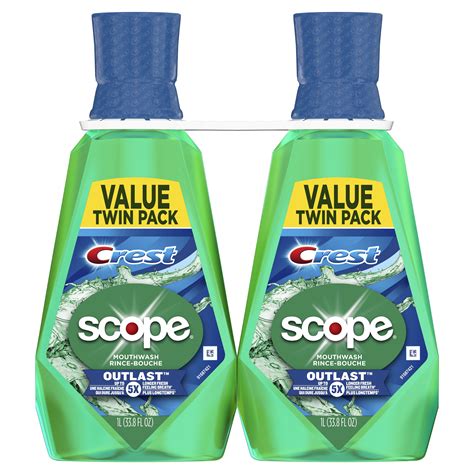 Crest Scope Outlast Mouthwash, Long Lasting Mint, 1 L, 2 Pack - Walmart.com - Walmart.com