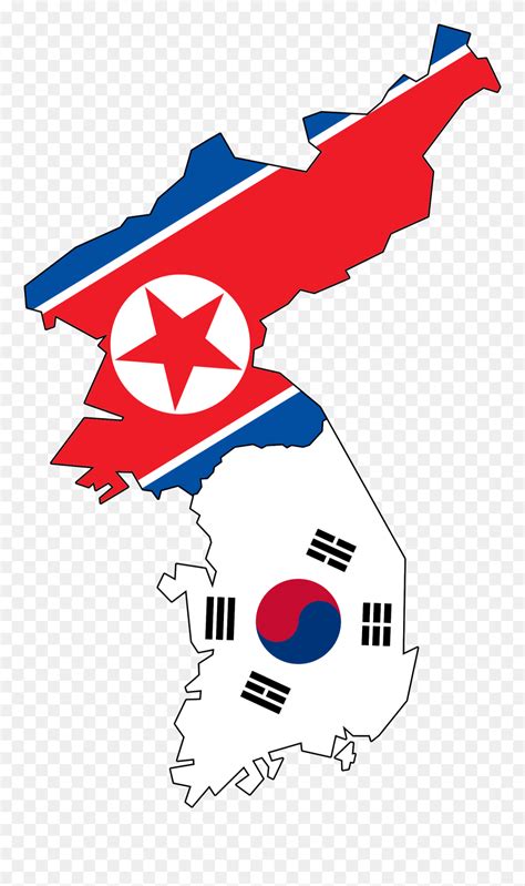 North And South Korea Map Helderateliers - North Korea Flag And South Korea Flag Clipart (#20981 ...