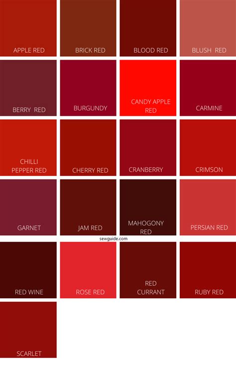 Red Color shades and the best combinations in colors - SewGuide