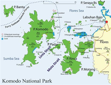 Map of Komodo National Park - Komodo Adventure