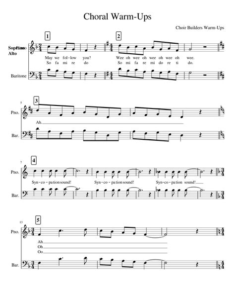 Choral Warm-Ups Sheet music for Piano, Baritone (Piano-Voice ...