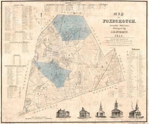 1850 Map| Map of Foxborough : containing 12806 acres| Cadastral Foxbor ...