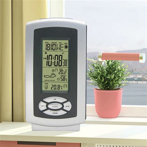 Wireless Weather Station Digital LCD Backlight Alarm Clock Indoor Outdoor Temperature Humidity ...