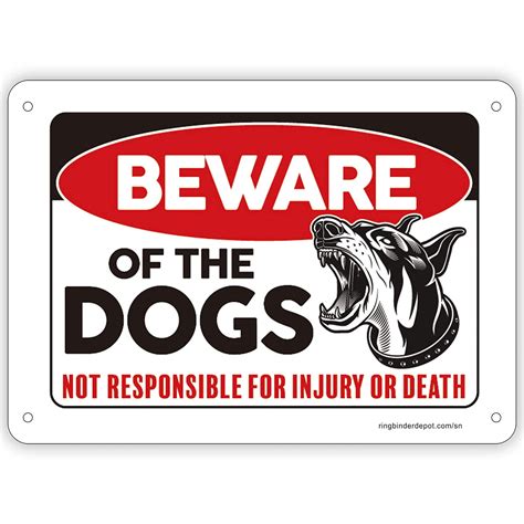 2 Pack of"Beware of Dogs" Aluminum Signs, Dog Warning Sign is 10 X 7 ...