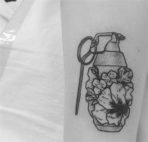 Flower grenade | Dot work tattoo, Floral tattoo, Tattoo styles