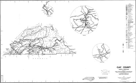 1990 Road Map of Clay County, North Carolina