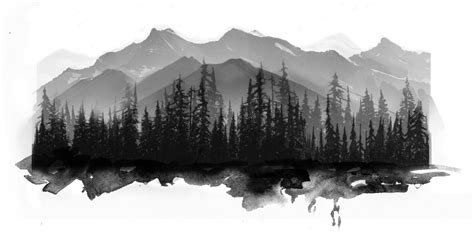 Monument Peak Invermere BC as a layered forest and mountain watercolour tattoo forearm sleeve ...