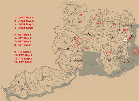 Treasure hunt map and gold bar location : r/reddeadredemption