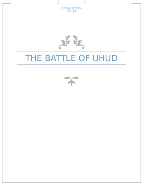 (DOC) The battle of uhud THE BATTLE OF UDUD | Hamza Ahmed - Academia.edu