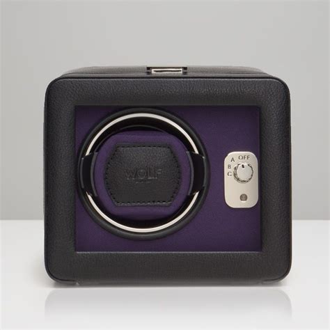 Wolf Windsor Single Watch Winder With Cover - Module 2.5 Purple 452503 #Wolf #WolfWinder # ...