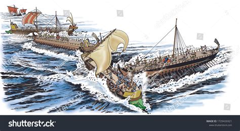 Ancient Rome Naval Battle Taras Against Stock Illustration 1729426921 ...