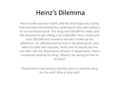 PPT - Heinz’s Dilemma PowerPoint Presentation, free download - ID:3183095