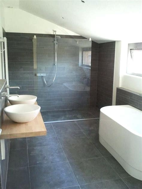 Pin by shannon on Bathrooms' | Grey bathroom floor, Slate bathroom, Bathroom design