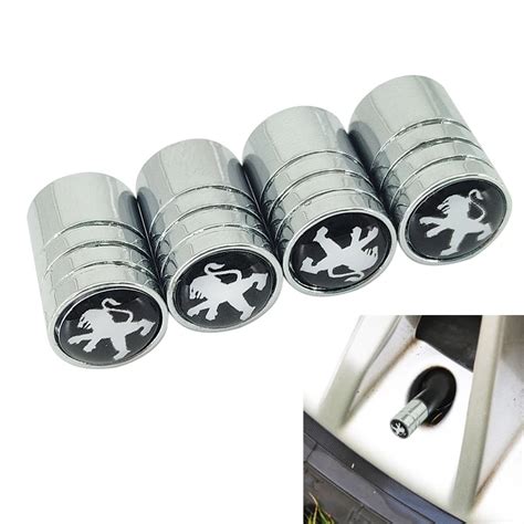 4PCS/set Auto Accessories Wheel Tire Parts Valve Stem Caps Cover For Peugeot 308 408 508 RCZ 208 ...