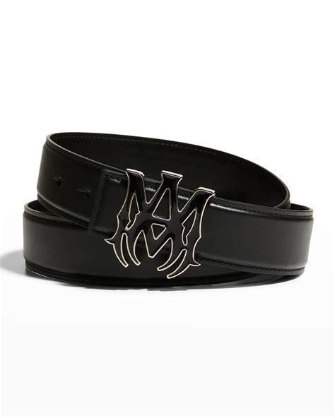 Amiri belt featuring signature M.A. monogram buckle Approx. 1.6"W Push ...