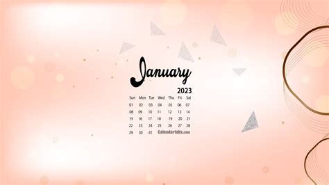 January 2023 Desktop Wallpaper - Printable Template Calendar