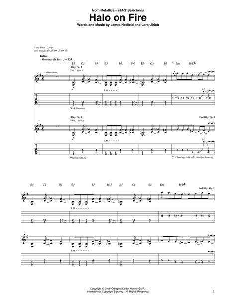 Halo On Fire by Metallica - Guitar Tab - Guitar Instructor