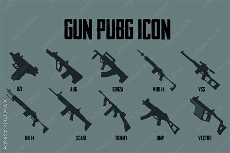 Guns icon collection Games online PLAYER UNKNOWN'S BATTLE GROUND,PUBG ...