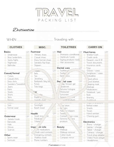 Paper Vacation Planner Packing Checklist Printable Packing List Trip Planner Vacation Packing ...