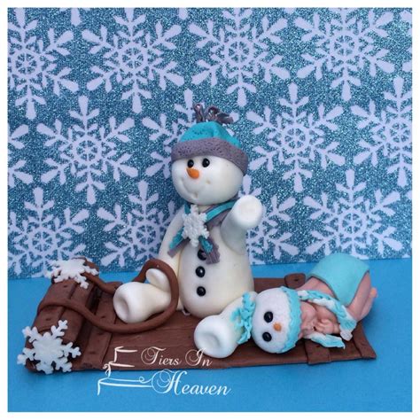 Snowman Winter Cake Topper Christmas Snowflake Edible Fondant Cake ...