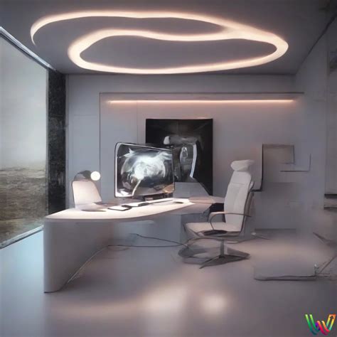 home office with a futuristic design - Wonder AI Art Generator