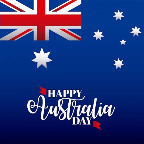 Free Vector | Happy australia day with flag