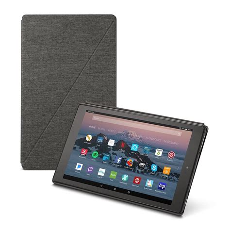 Fire HD 10 Tablet Case Charcoal Black Slim Design Magnetic Closure Microfiber Ne