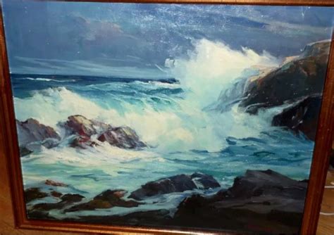 Waves Crashing On Rocks Painting at PaintingValley.com | Explore ...