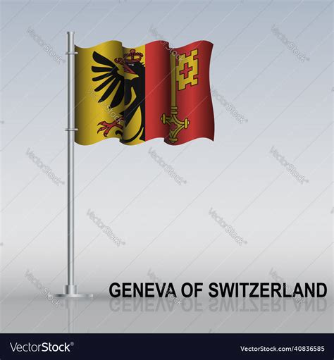 Flag of geneva switzerland flying Royalty Free Vector Image