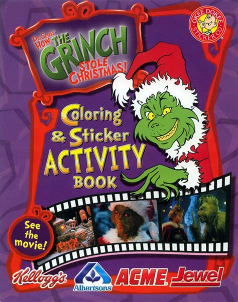 How the Grinch Stole Christmas (Movie Coloring and Activity Book; 2000) Okee Dokee Sticker Co ...