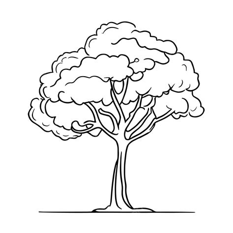 Tree Black And White Silhouette Sketch Vector, Tree, Black And White, Silhouette Sketch PNG and ...