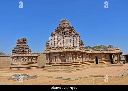 Hazara Rama Temple mong the ruins of Hampi from the 14th century Vijayanagara empire in Hampi ...