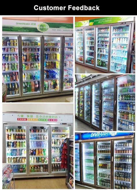 Retail Commercial Beverage Display Refrigerator With 3 Glass Doors