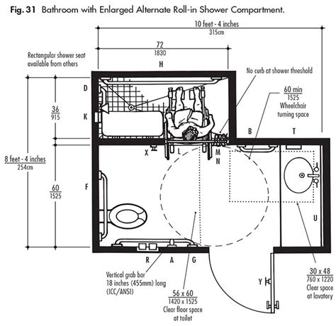 Residential ada bathroom layout with shower - molipeople