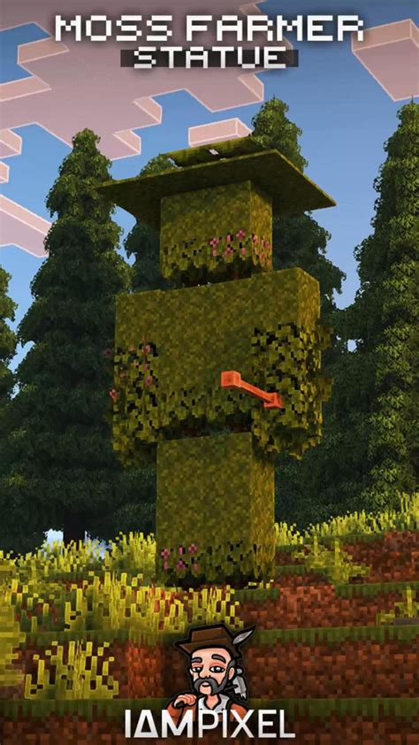 Moss Farmer Statue! 🌿🍃👨🏼‍🌾 | Minecraft farm, Minecraft decorations ...