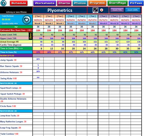 P90x Spreadsheet | Workout sheets, Plyometric workout, P90x workout sheets