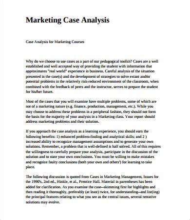 8+ Simple Case Analysis Formats - PDF