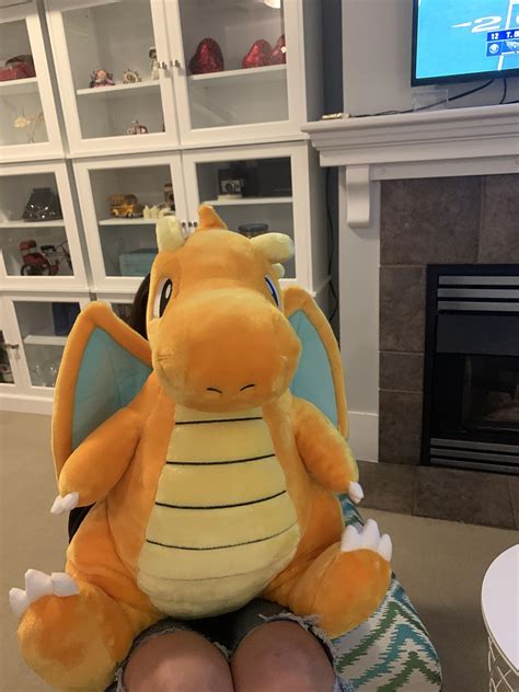 Just got this cute dragonite plush he’s almost as big as my dog lmao : r/plushies